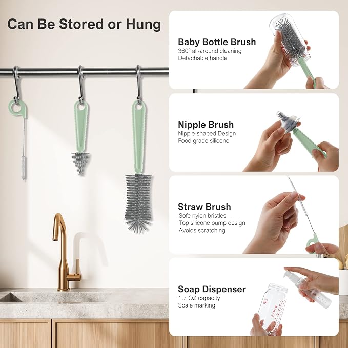 6 in 1 Bottle Cleaner Brush Set - Image 4