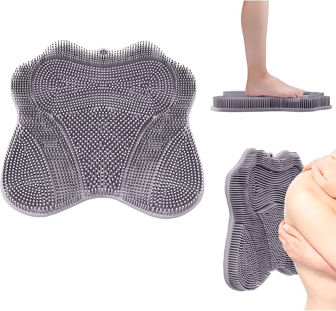Show Foot Scrubber Mat & Silicone Back Scrubber by MERLEU