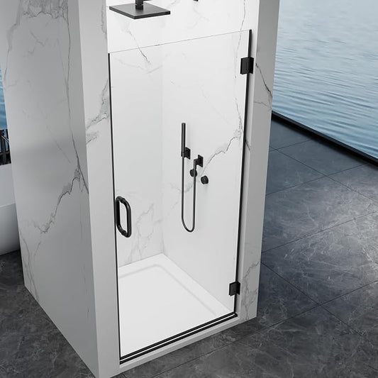 Framelss Hinged Shower Door, 3/8" Tempered Glass - Image 2