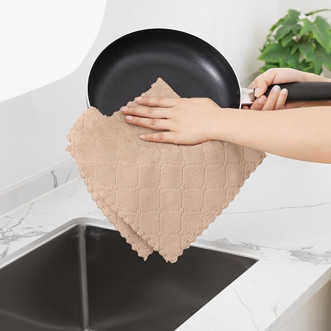 Homaxy 12 Pack Dish Towels for Kitchen, Super Soft and Absorbent Coral Velvet - Image 4
