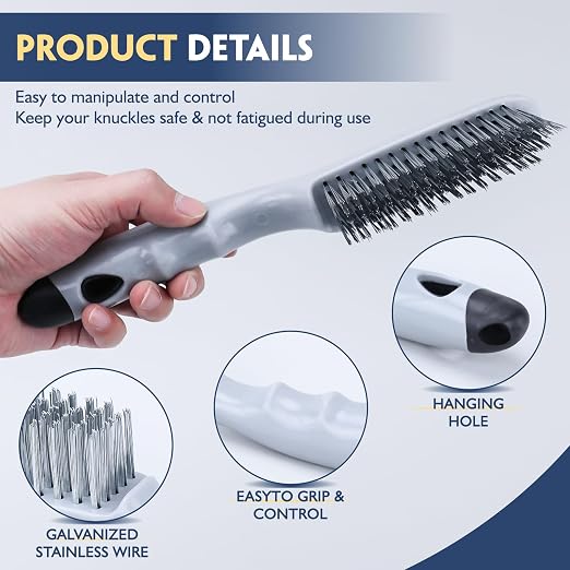 Stainless Steel Wire Brush Set 2Pcs, Heavy Duty Wire Brushes - Image 4