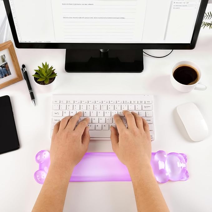 Clear Gel Keyboard Wrist Rest, Bear-Shape Wrist Rest, Ergonomic Wrist Rest - Image 3