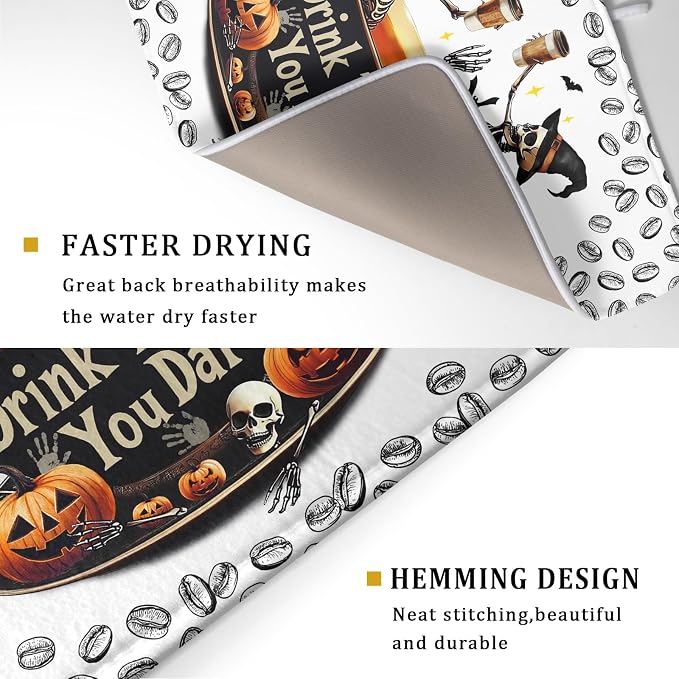 Skull Dead Coffee Mat Funny Dish Drying Pad - Image 3