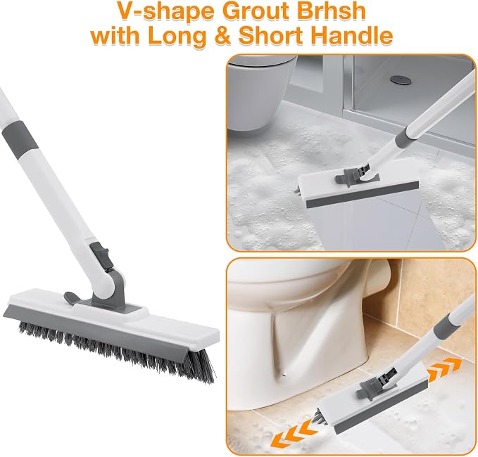 4 in 1 Shower Scrubber Cleaning Brush, Tub and Tile Scrubber - Image 5