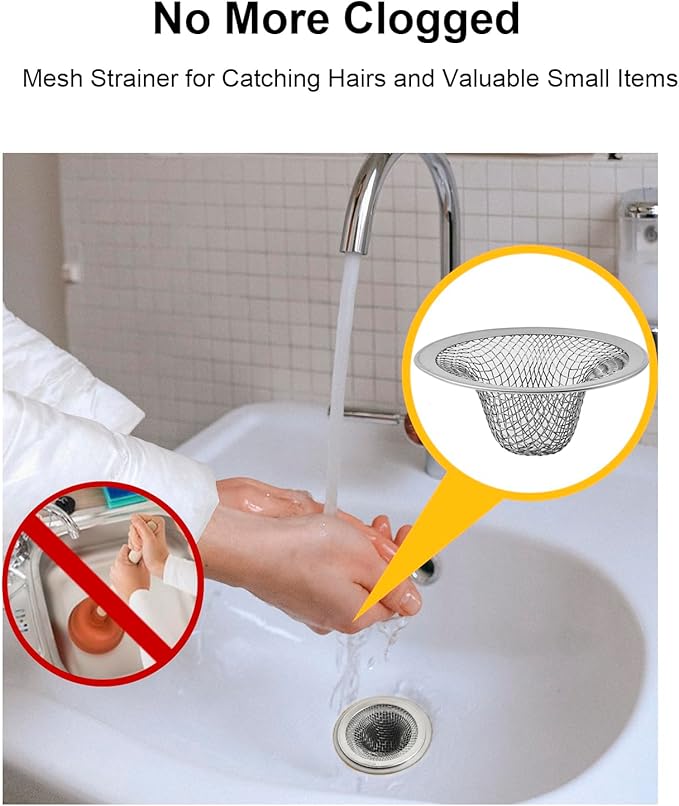 6-Pack Bathroom Mesh Sink Drain Strainer - Image 4