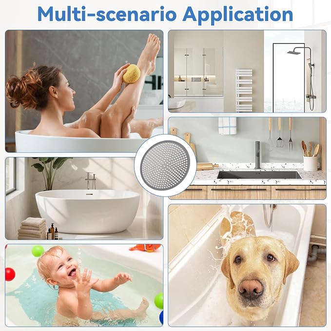 Shower Drain Hair Catcher, 4.72" Shower Drain Cover, All-in-One Universal Sink - Image 7
