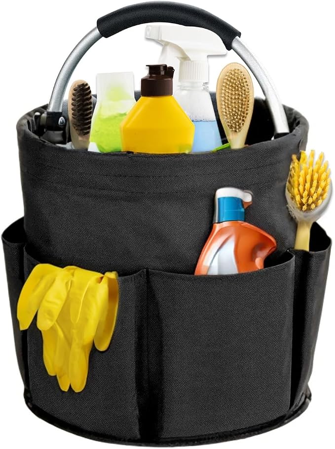 17L Cleaning Caddy with Handle, Cleaning Supplies Organizer, Foldable Storage by Unknown