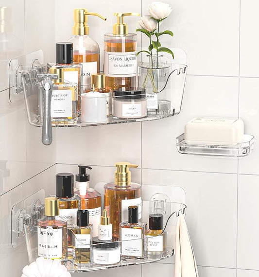 Corner Shower Caddy, Rustproof Corner Shower Shelves, No Drilling Bathroom by JNDETOP