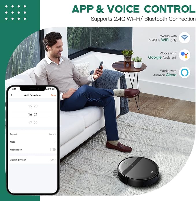 Robot Vacuum for Pet Hair, 2-in-1 Vacuum & Mop Combo - Image 2