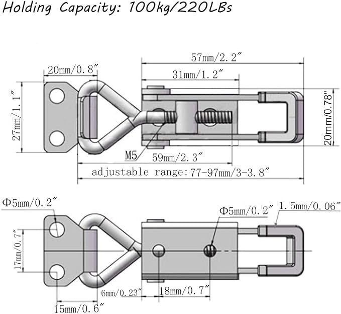 CUKAYO 4pcs Toggle Latch Clamp, 304 Stainless Steel Pull Hasp Latches, Quick - Image 5
