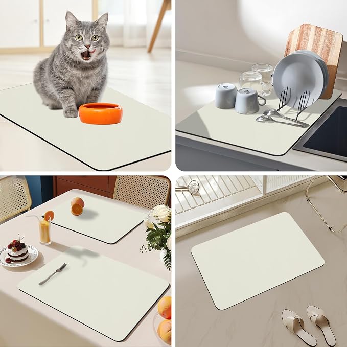 Bloss Coffee Mat / Drying Mat Off White, Absorbent / Hides Stains / Rubber - Image 7
