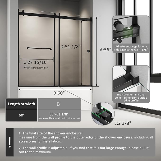Bathtub Sliding Door, Bathtub Glass Door Bathtub Double Sliding Shower Door - Image 4