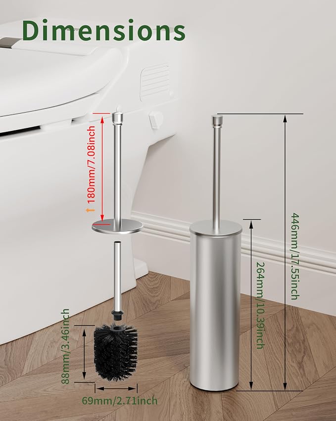 Toilet Brush and Holder Set, Toilet Bowl Brush - Image 8