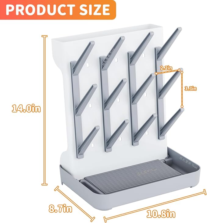 SuoXing Vertical Baby Bottle Drying Rack, Space Saving Countertop Baby Drying - Image 3