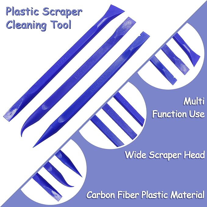 9Pcs Carbon Fiber Scraper Cleaning Tool Non-Scratch Plastic Multi-Purpose Stiff - Image 4