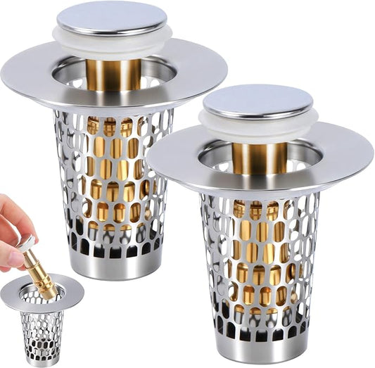3Pcs 3-in-1 Bathroom Sink Stopper Hair Catcher by Unknown