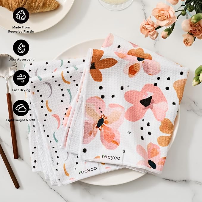 RECYCO Waffle Kitchen Towel Set of 2 - Image 2