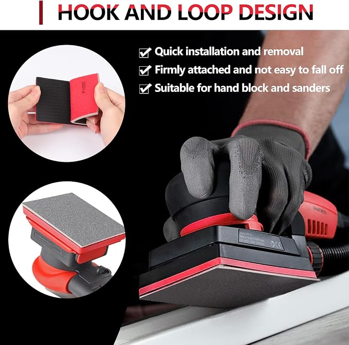 32-Pack 3x4 Inch 2000 Grit Hook & Loop Sanding Sponges - Image 5