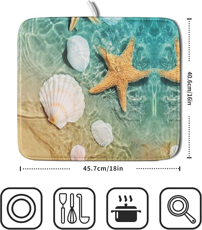 Summer Beach Style Dish Drying Mat - Image 2