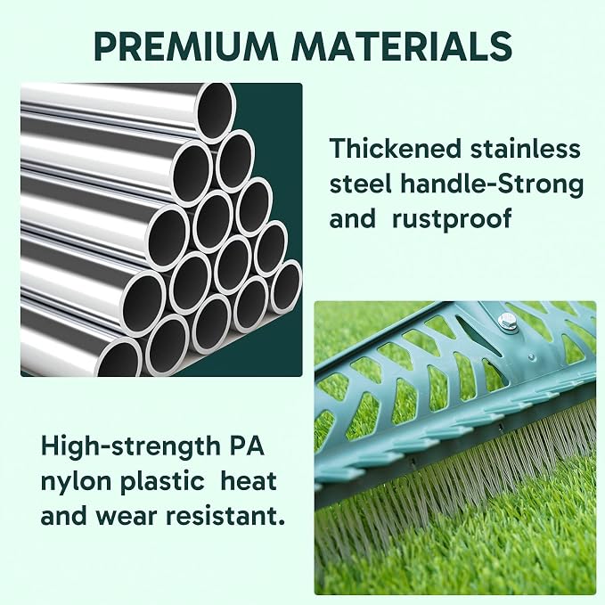 Artificial Grass Rake Innovative Double Sided Turf Rake, 60-Inch Adjustable - Image 3