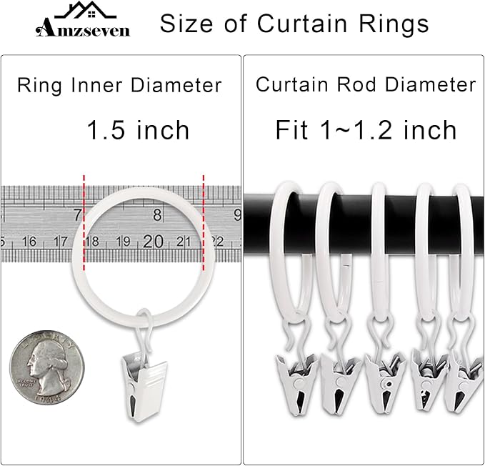 100 Pack Metal Curtain Rings - Image 3