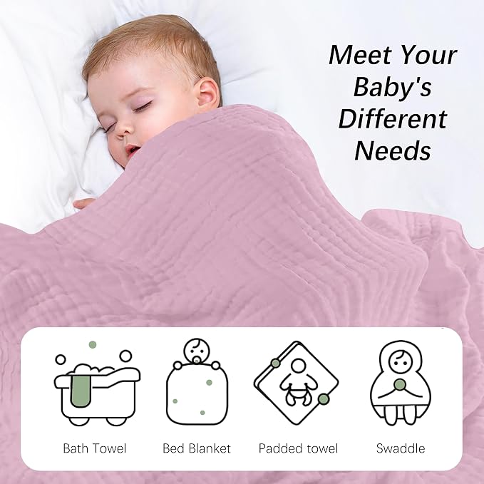 SWEET DOLPHIN Muslin Baby Bath Towels Blanket - Image 5