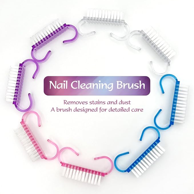 8PCS Nail Brush Cleaner Set – Handle Grip Fingernail Scrubber Brushes - Image 2
