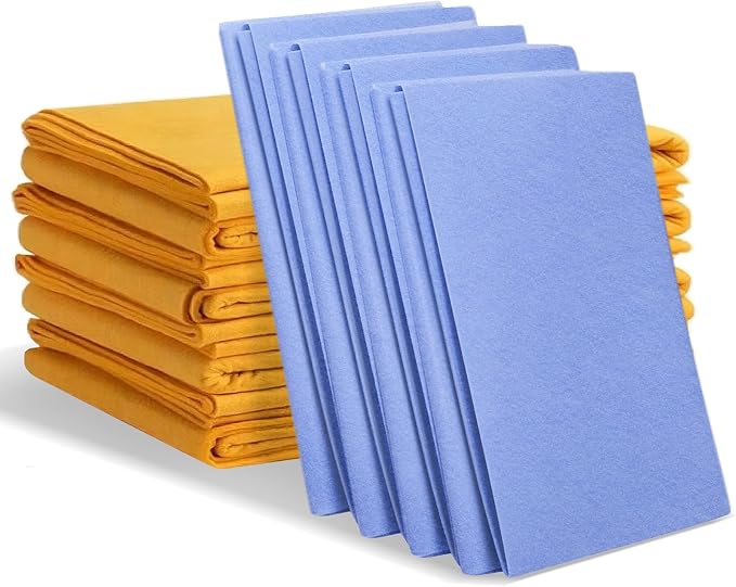 8 Pack Super Absorbent Shammy Cleaning Cloths – Reusable Non-Woven, Lint-Free & by Unknown