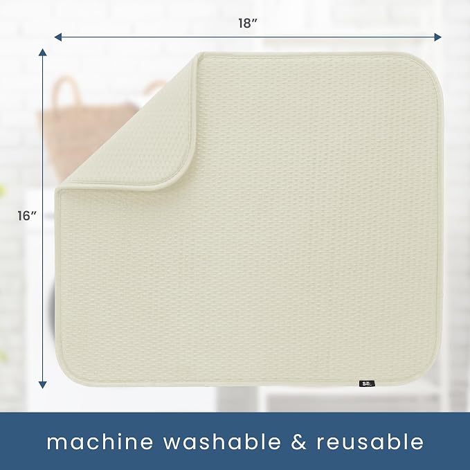 S&T INC. Dish Drying Mat, 16” x 18”, Absorbent Microfiber Kitchen Counter Mat - Image 7