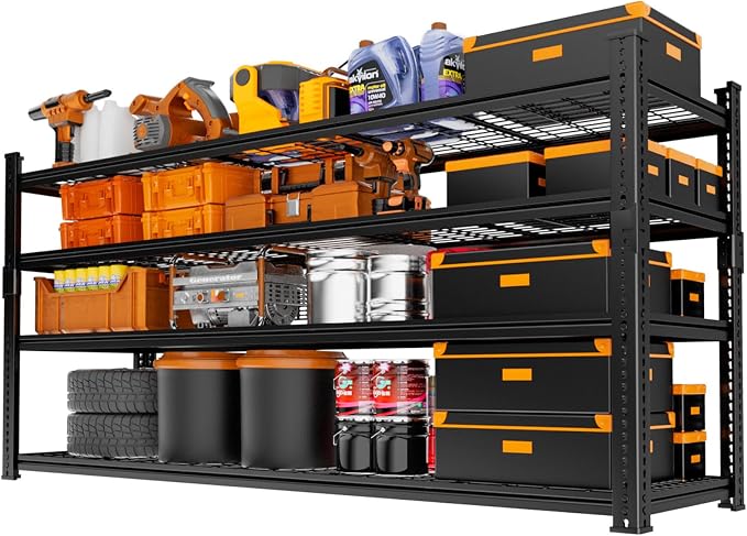 Storage Shelves Heavy Duty 3 PCS, 4-tier Adjustable Metal Industrial Utility - Image 7
