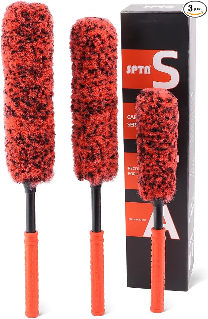 SPTA Rim Cleaner Brush, Flat Spoke Wheel Cleaning Brush, Car Wheel Brush by SPTA