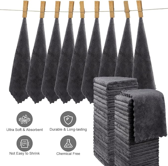 Orighty Washcloths 96 Pack, Ultra Soft Face Cloths 12 x 12 inch, Absorbent & - Image 3