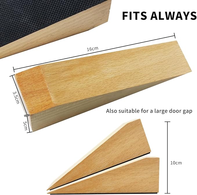 4 Pack Wooden Door Stop - Image 2