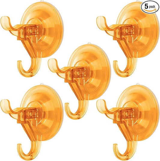 Suction Cup Hooks, 5 Pack Wreath Door Hanger, Removable Small Suction Cups by Antimbee