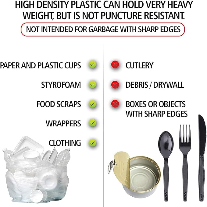 Aluf Plastics High Density Trash Bags, 12 Gallon, 8 Micron, - Image 5