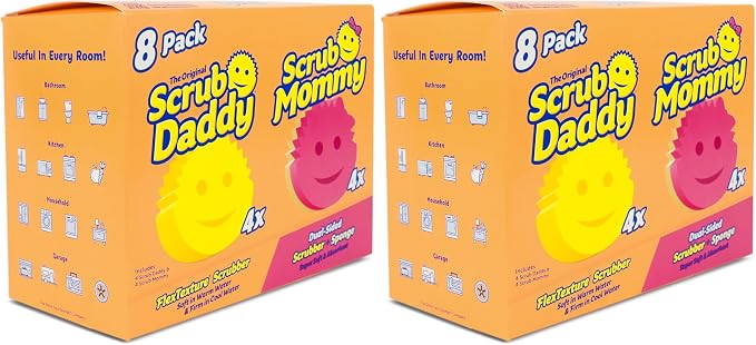 Scrub Daddy 4 Scrub Daddy Sponges & 4 Scrub Mommy Kitchen Sponges by ScrubDaddy