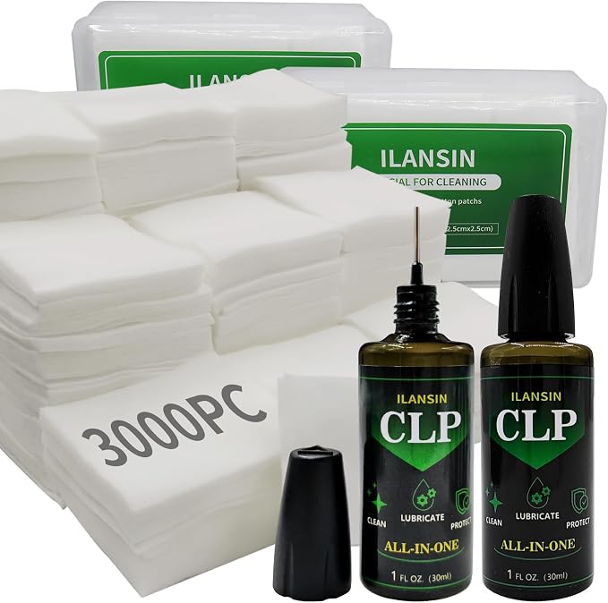 3000/1500PCS Gun Cleaning Patches+CLP Oil, Professional Wipes by ILANSIN