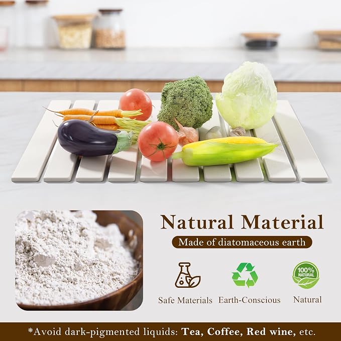 Large Stone Dish Drying Mats for Kitchen Counter, 23.6“x 15.3”, Eco-Friendly - Image 4