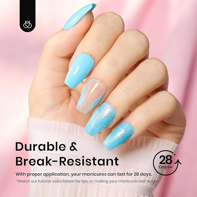 Beetles Gel Nail Tips Short Coffin Pre-Etched Nail Tips, 12 Sizes 288 Pcs Full - Image 4