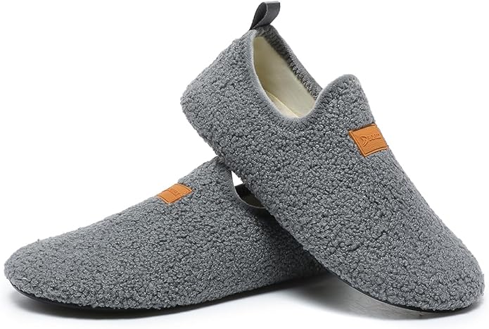 QZKDM Lightweight Slip on Grip Indoor House Slippers Barefoot Non Slip Home by QZKDM