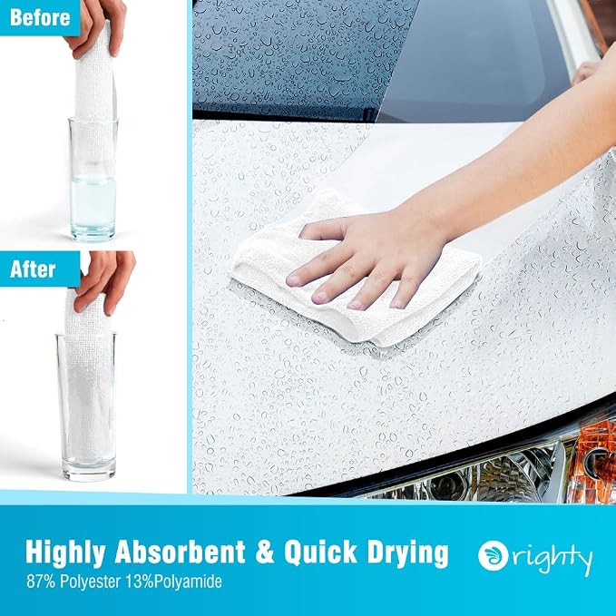 Orighty White Microfiber Cleaning Cloth, Microfiber Towels - Image 3