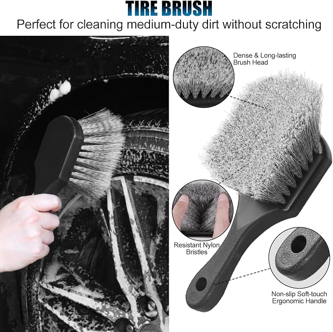 8Pcs Wheel Brush, Tire Brush, Wheel Cleaner Brush Set - Image 4