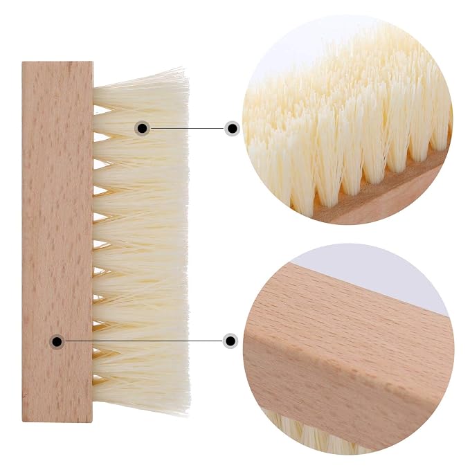 4-Packs Wooden Nail Brush Sturdy, Non-Slip Fingernail Hand Scrub Brush Nail - Image 3