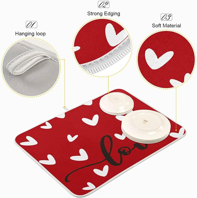 Happy Valentine's Day Dish Drying Mat - Image 4