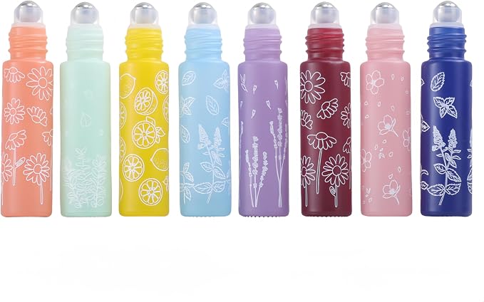 10 Pcs Green Glass Essential Oil Roller Bottles, 10ml Empty Refillable Roll on - Image 5