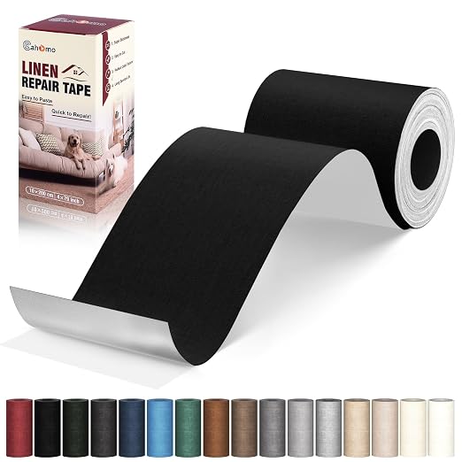 Linen Repair Tape 4x79 inch, Self Adhesive Fabric Patches, Linen Patch Tape Kit by Cahomo