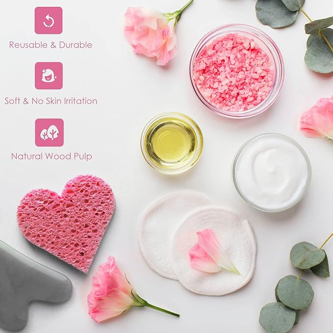 60-Count Compressed Facial Sponges | Makeup Remover Sponge | 100% Natural - Image 3