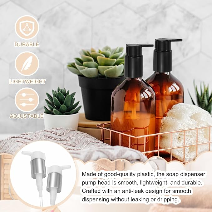 uxcell 4 Pcs Soap Dispenser Pump Heads, Hand Soap Dispensers Top Pumps - Image 4