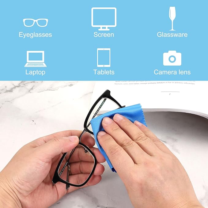 PATIKIL Eyeglass Microfiber Cleaning Cloth 7"x6", 50 Pack Glasses Cleaning - Image 3