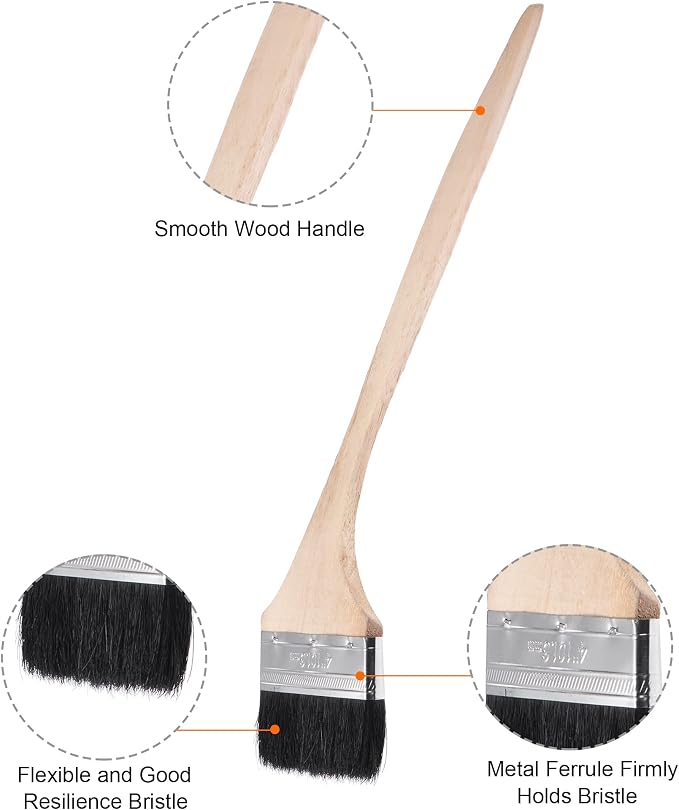 uxcell Bent Radiator Paint Brush 17" Length 4" Width Bristle - Image 4